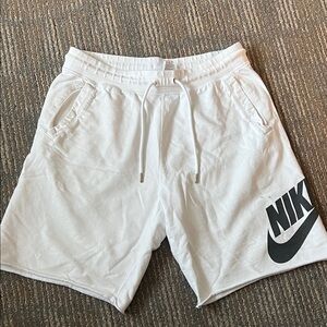 Nike Men's White and Black Athletic Shorts
